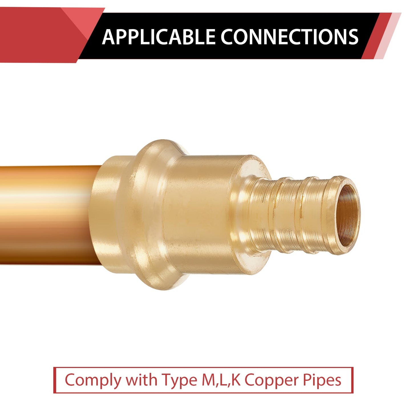 1-1/4" Press x 1-1/4" PEX Crimp Brass Adapter (Lead Free)