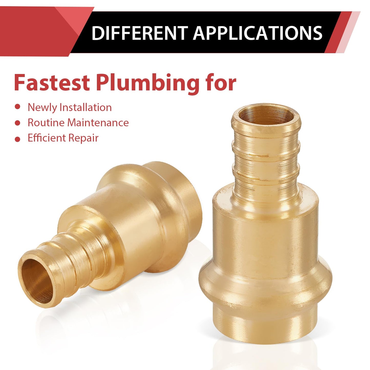 1-1/4" Press x 1-1/4" PEX Crimp Brass Adapter (Lead Free)