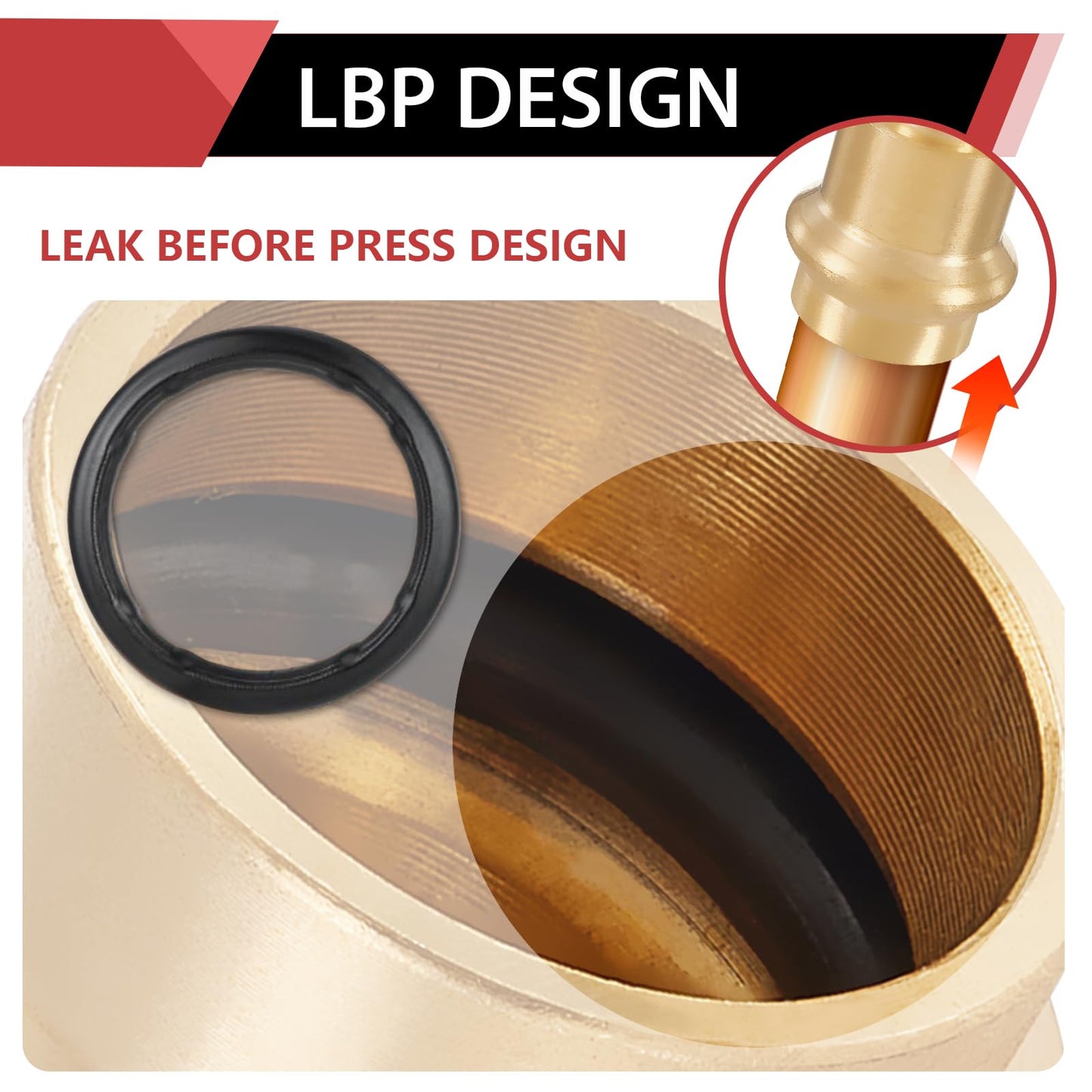 1-1/4" Press x 1-1/4" PEX Crimp Brass Adapter (Lead Free)