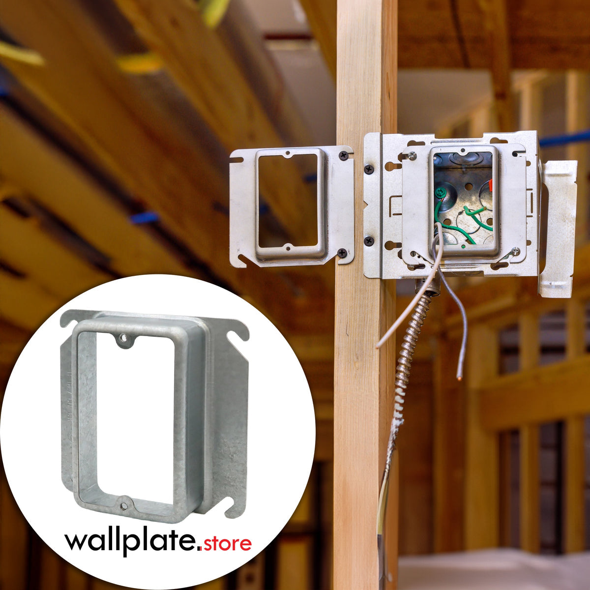 Raised 3/4, 4 Inch Square Device & Offset Covers For 1 Device