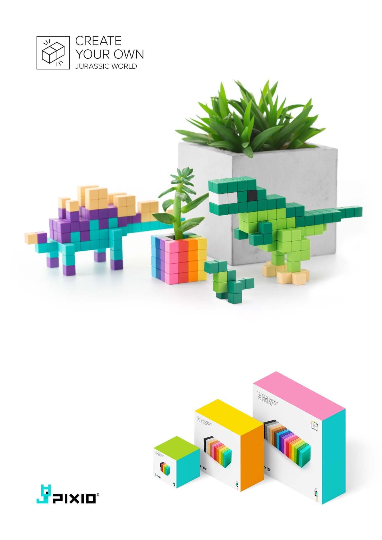 PIXIO-200 Magnetic Blocks in 8 Colors +Free App