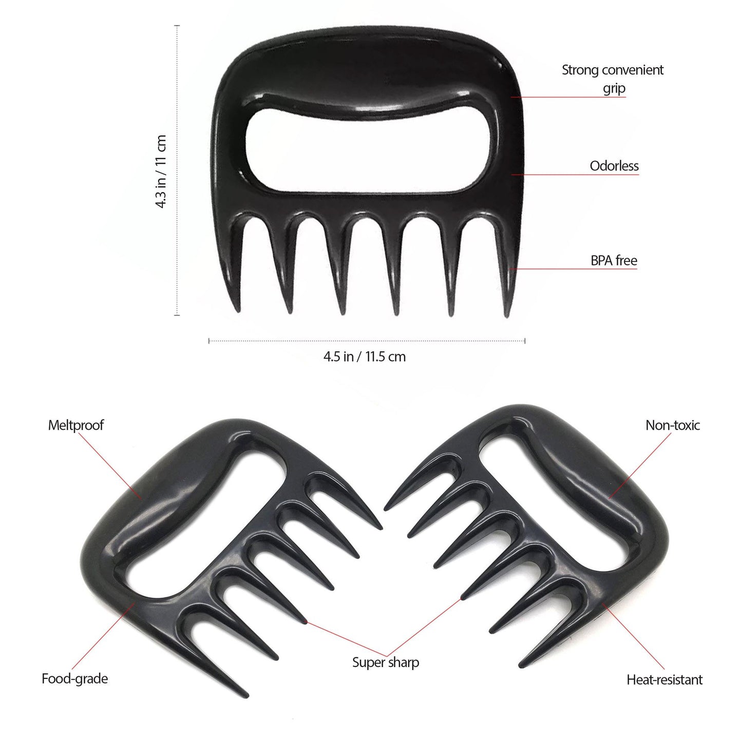 Meat Claws Shredding Pulled Pork Shredders BBQ for Meat Kitchen Tool