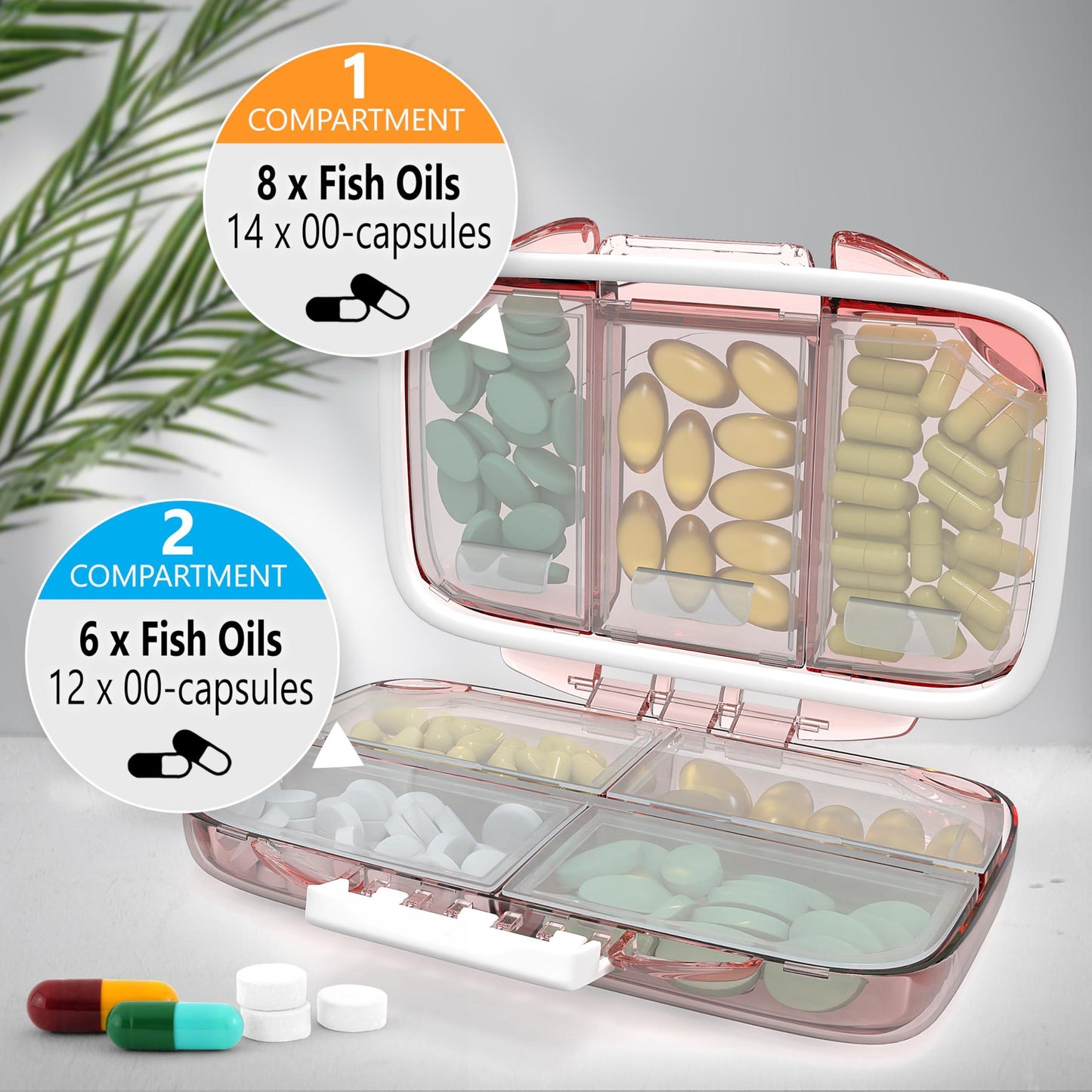 Travel Pill Organizer   Moisture Proof Pill Holder Daily Medicine Organizer Box Small Pill Case for Vitamin Supplement Pocket Pharmacy with Labels Pill Box For Purse Cute Pill Container 7 Compartments