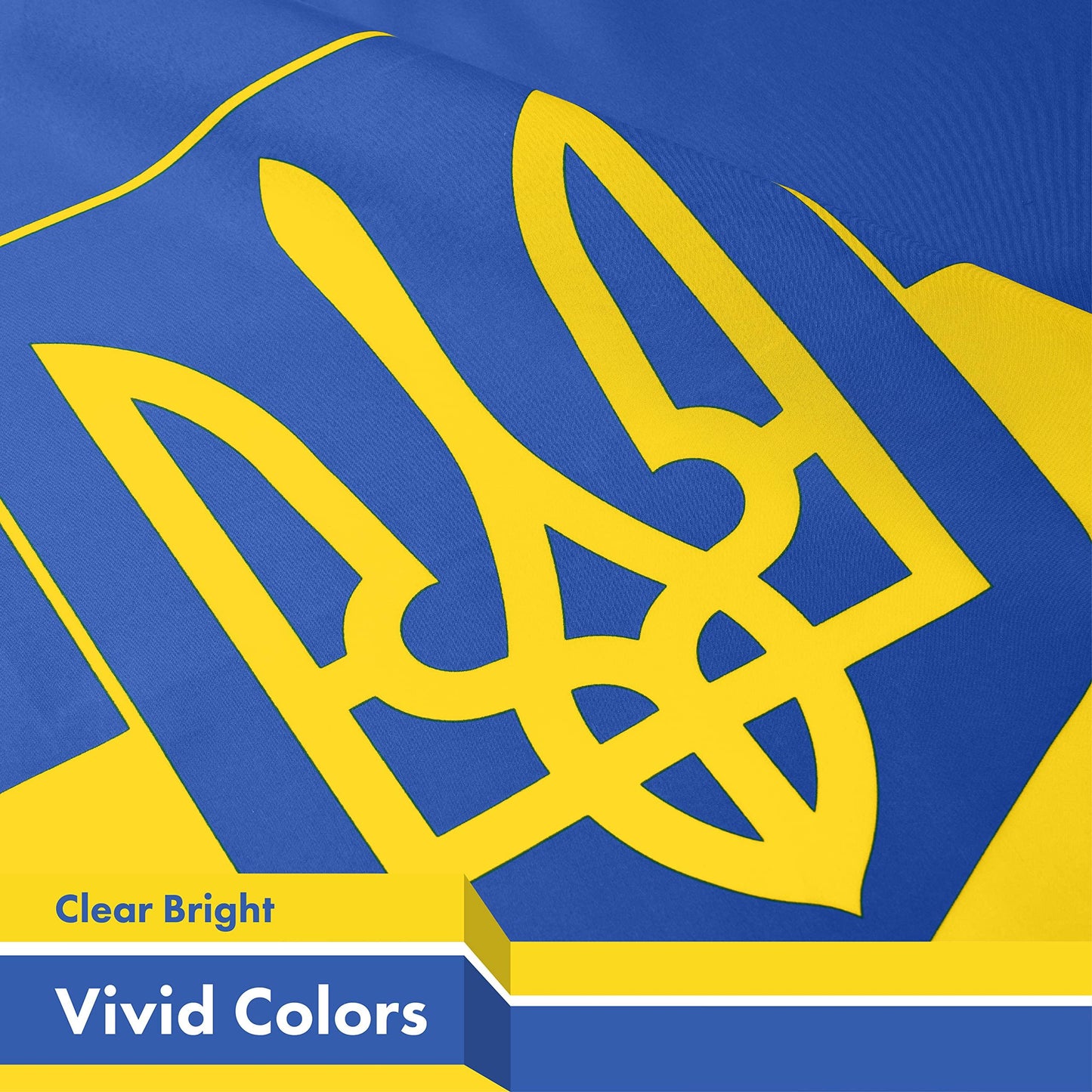 Ukraine Ukrainian Coat of Arms Flag | 3x5 Ft | LiteWeave Pro Series Printed 150D Polyester | Country Flag Indoor Outdoor Vibrant Colors Thicker and More Durable Than 100D 75D Polyester