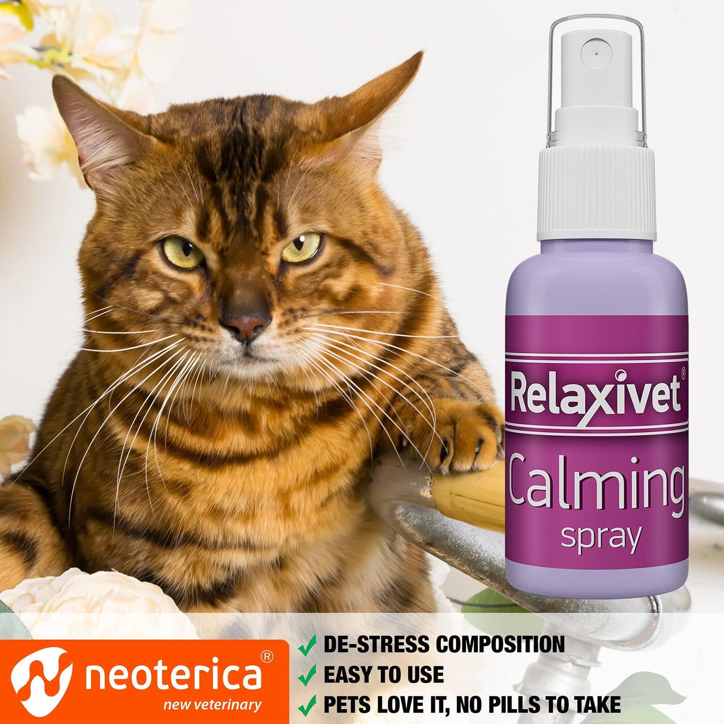 Beloved Pets Calming Pheromone Spray & Scratch Repellent for Cats   Reduce Scratching Furniture Pee   During Travel Fireworks Thunder Vet Zone   Helps to Relief Stress Fighting Hiding