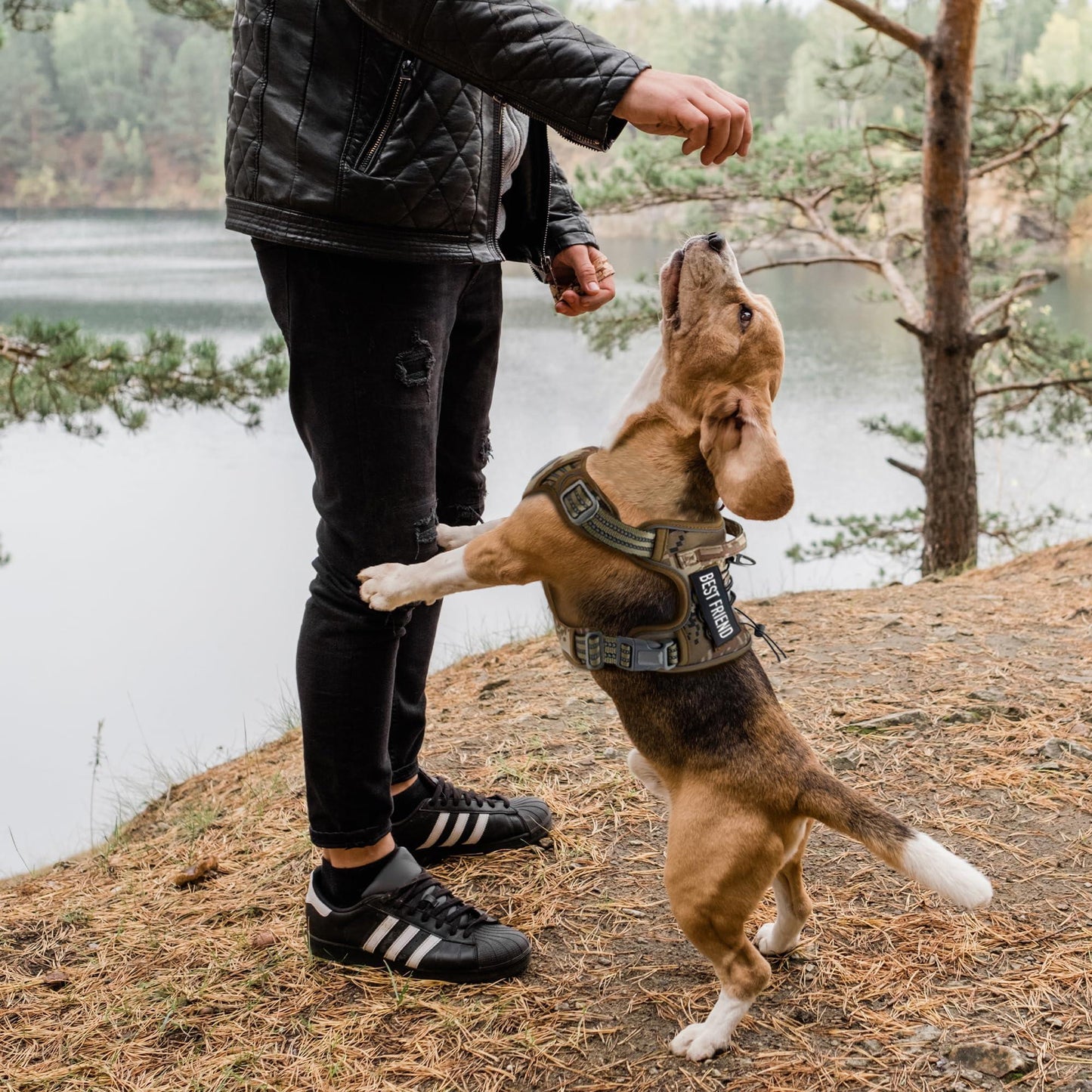 Tactical Dog Harness with Handle Large. Desert Camouflage 900D Nylon Tactical Dog Vest Harness. No Pull Breathable Dog Tactical Harness with Adjustable Straps and Quick Release Buckles