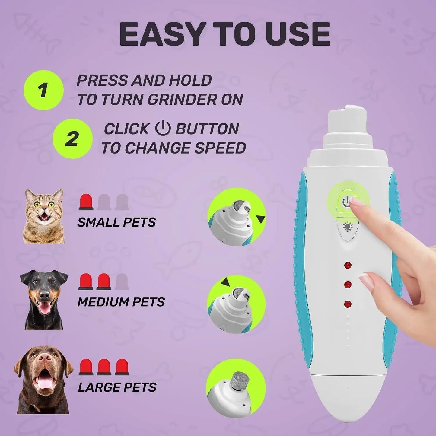 BRINGERPET Dog Nail Grinder (Blue)