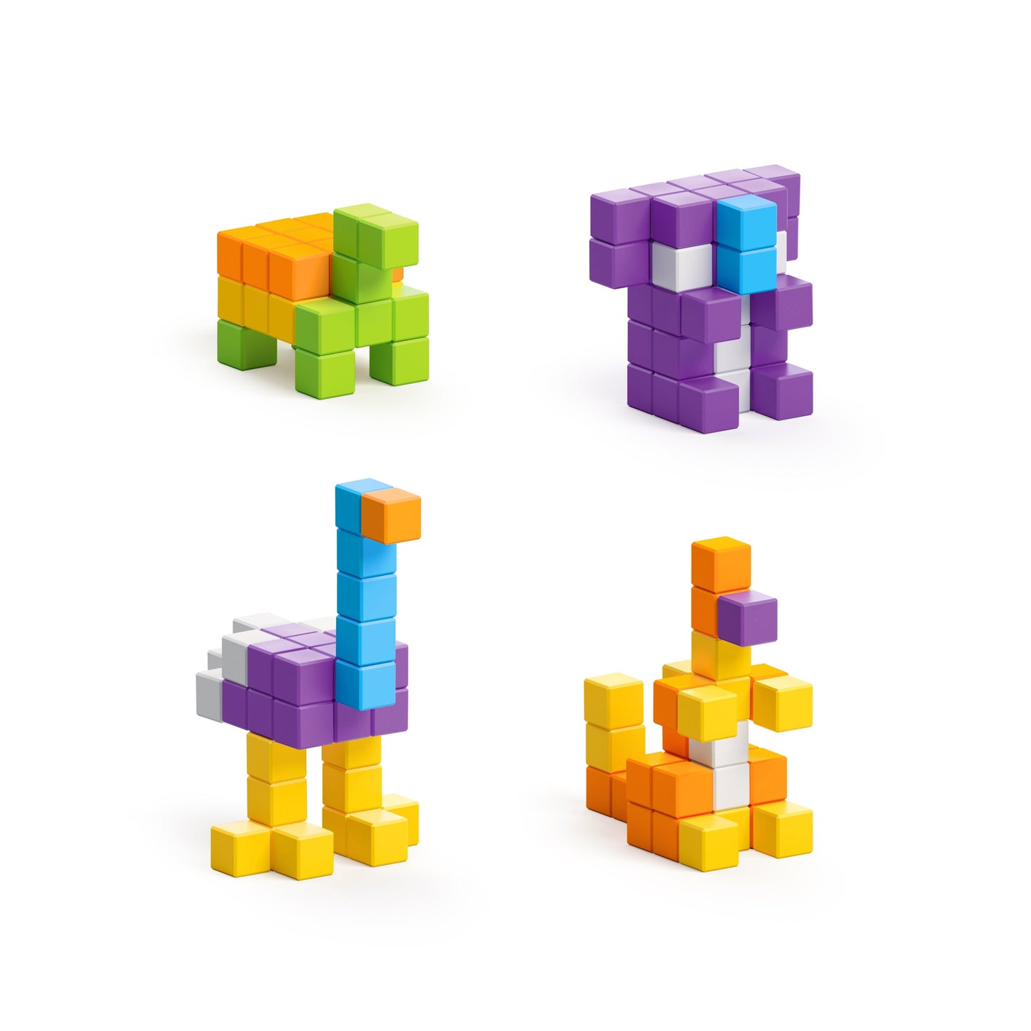 PIXIO Mini Safari - 137 Magnetic Blocks in 6 Colors