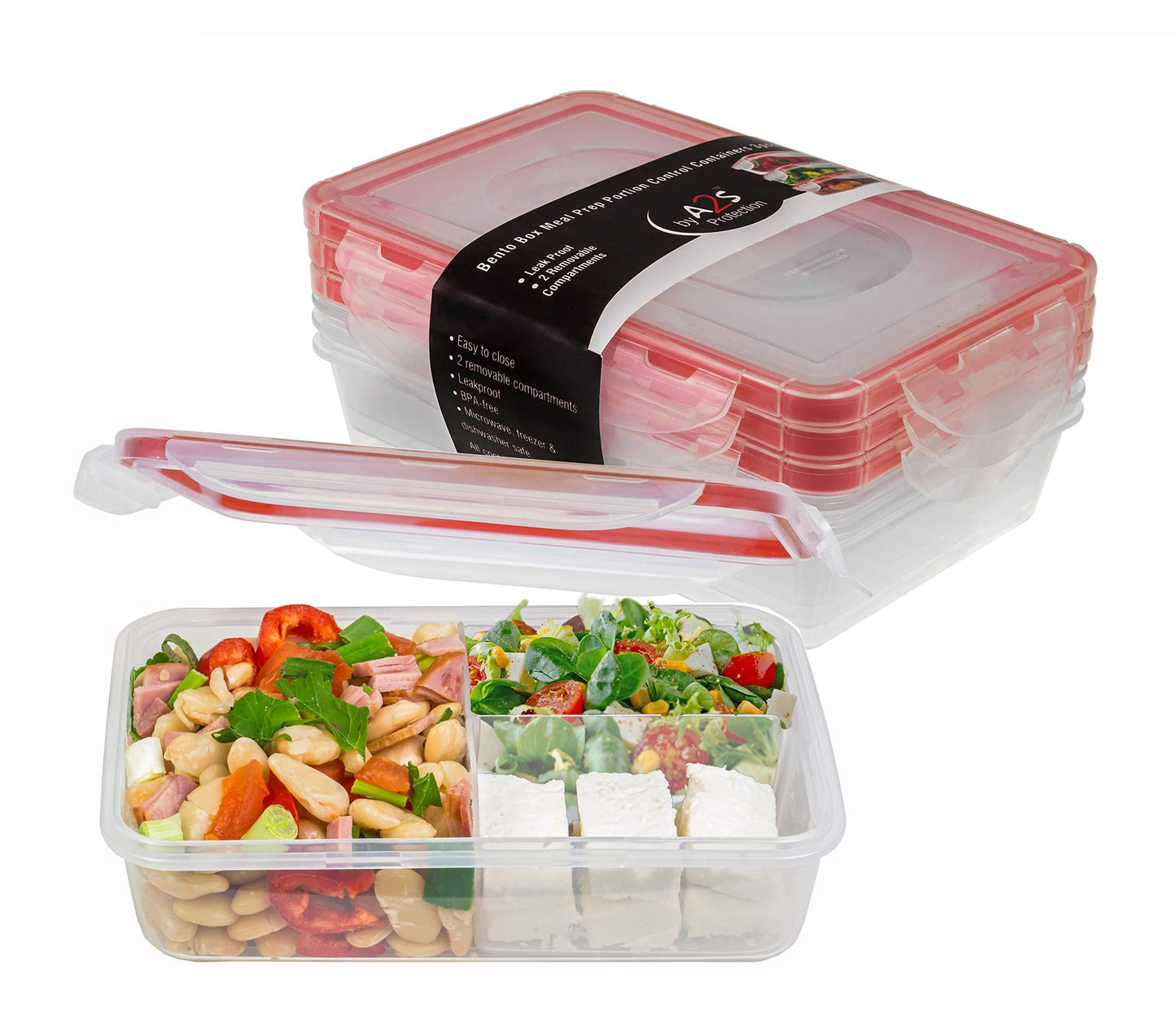 Bento Lunch Box 3pcs set 24oz   Meal Prep Containers Microwavable   BPA Free   External Leak Proof   Portion Control Containers   Food Prep Containers Dishwasher Friendly   Snap Locking Lid