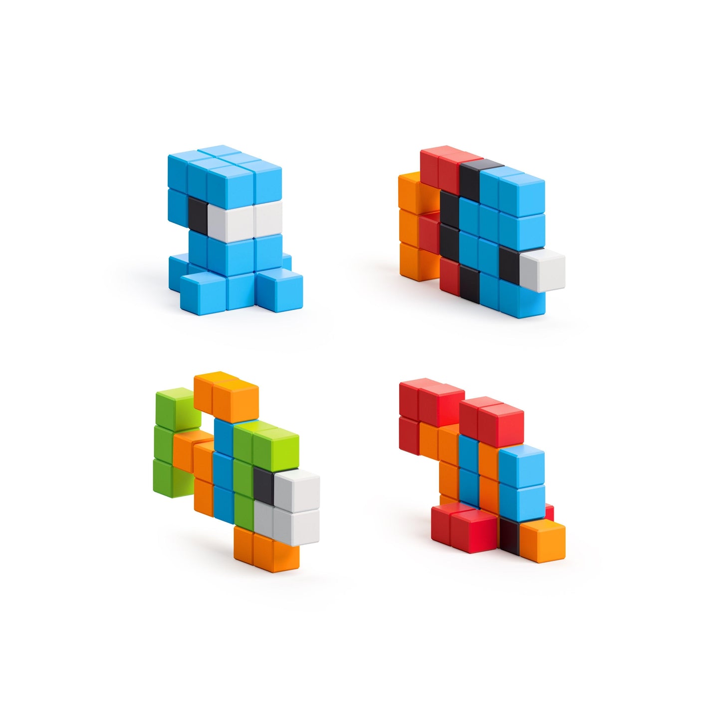 PIXIO Mini Ocean - 75 Magnetic Blocks in 6 Colors