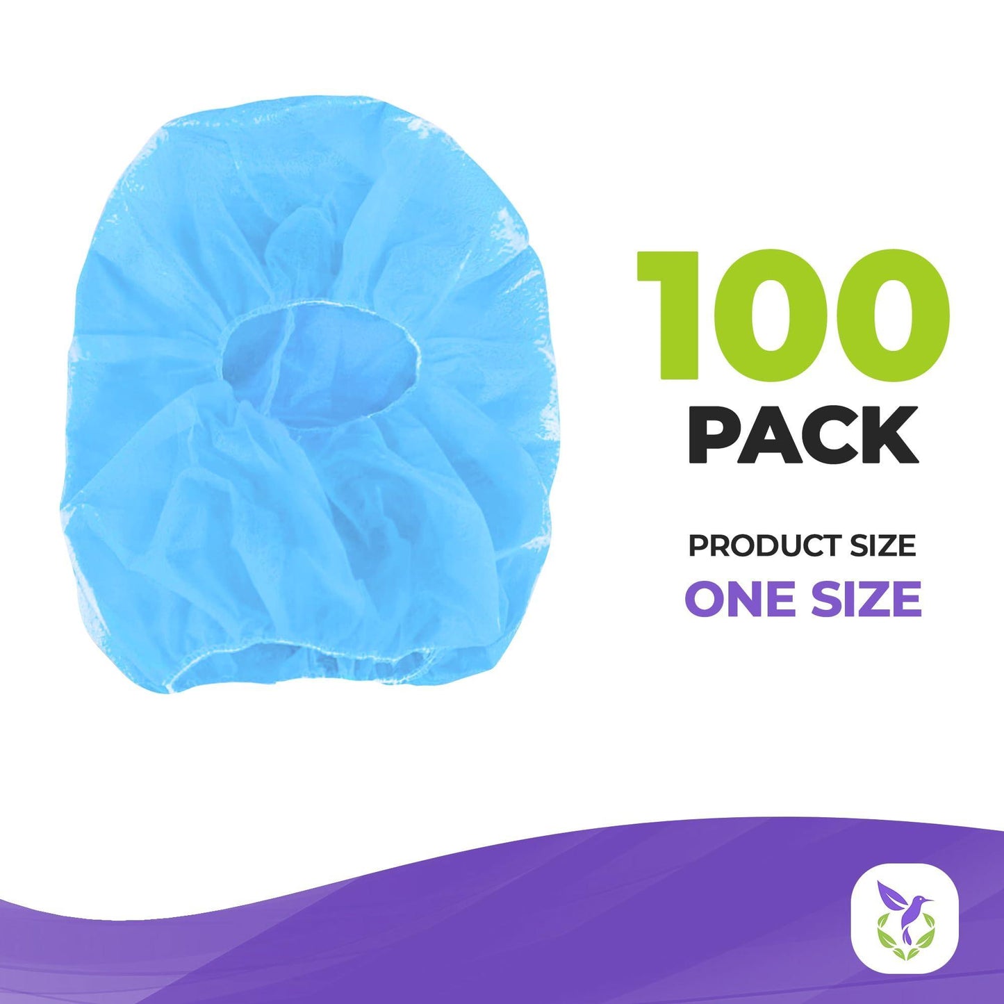 AMZ Disposable Hood Caps One Size. 100 Pack of Blue Polypropylene Surgical Hood Caps with Elastic Edge. Full Face Hair Net. Breathable Disposable Hoods. Disposable Bouffant Hoods