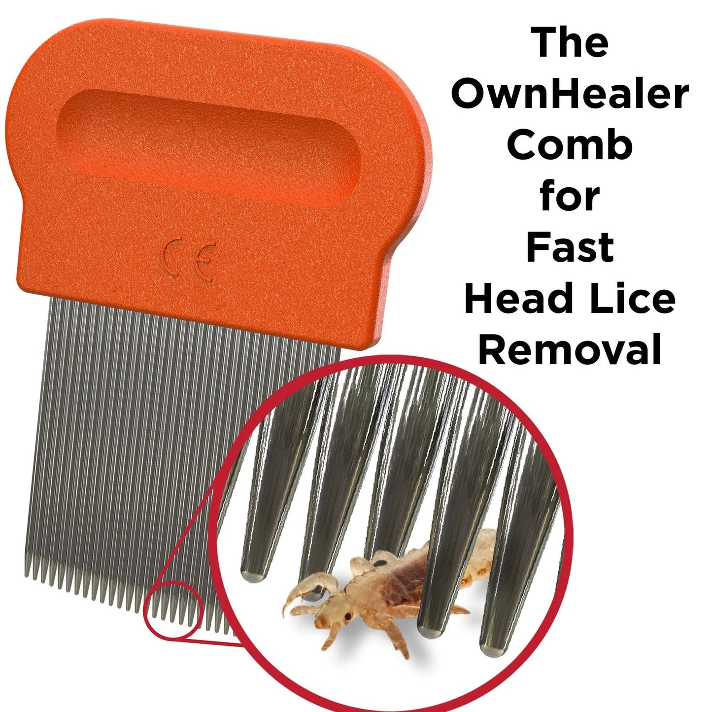 Lice Comb [Pack of 3]   Fast Removal of Lice Eggs Nits and Dandruff. Professional Results for Head Lice Treatment on All Different Types of Hair. Peine para piojos y liendres.