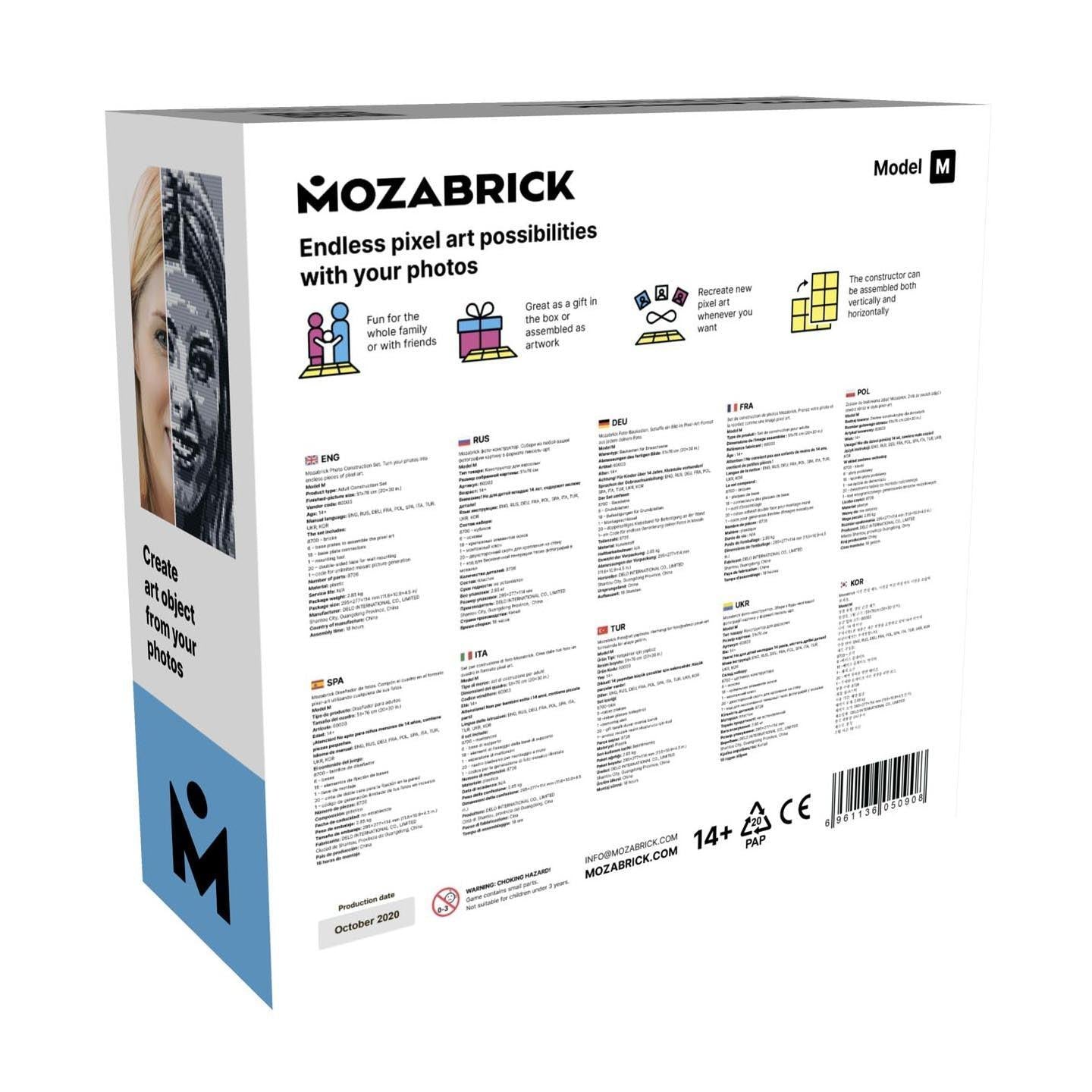 MOZABRICK Photo Construction Set Model M - Transform Any Picture into a Mosaic Wall Art Using Our Constructor and Free App!