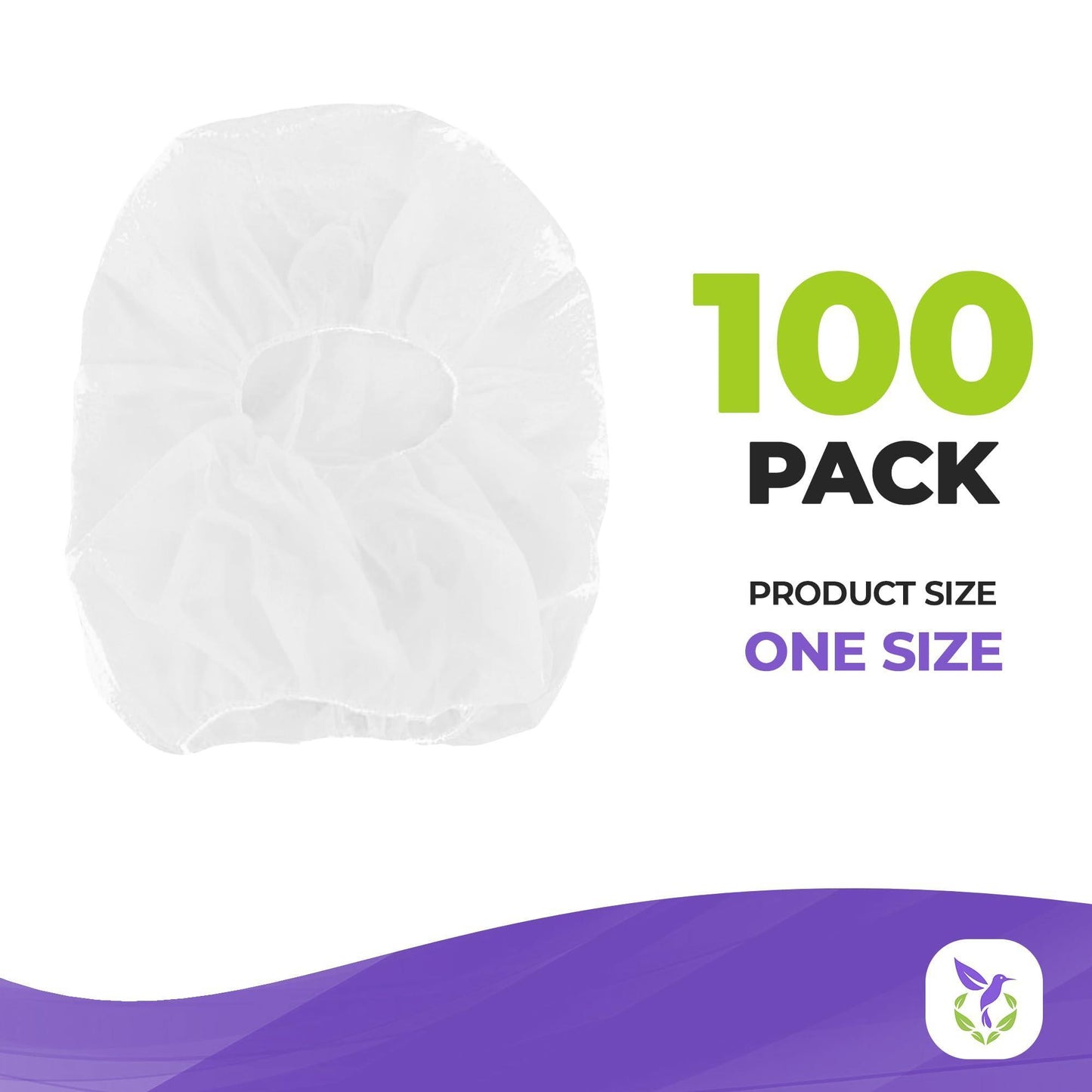 AMZ Disposable Hood Caps One Size. 100 Pack of White Polypropylene Surgical Hood Caps with Elastic Edge. Full Face Hair Net. Breathable Disposable Hoods. Disposable Bouffant Hoods