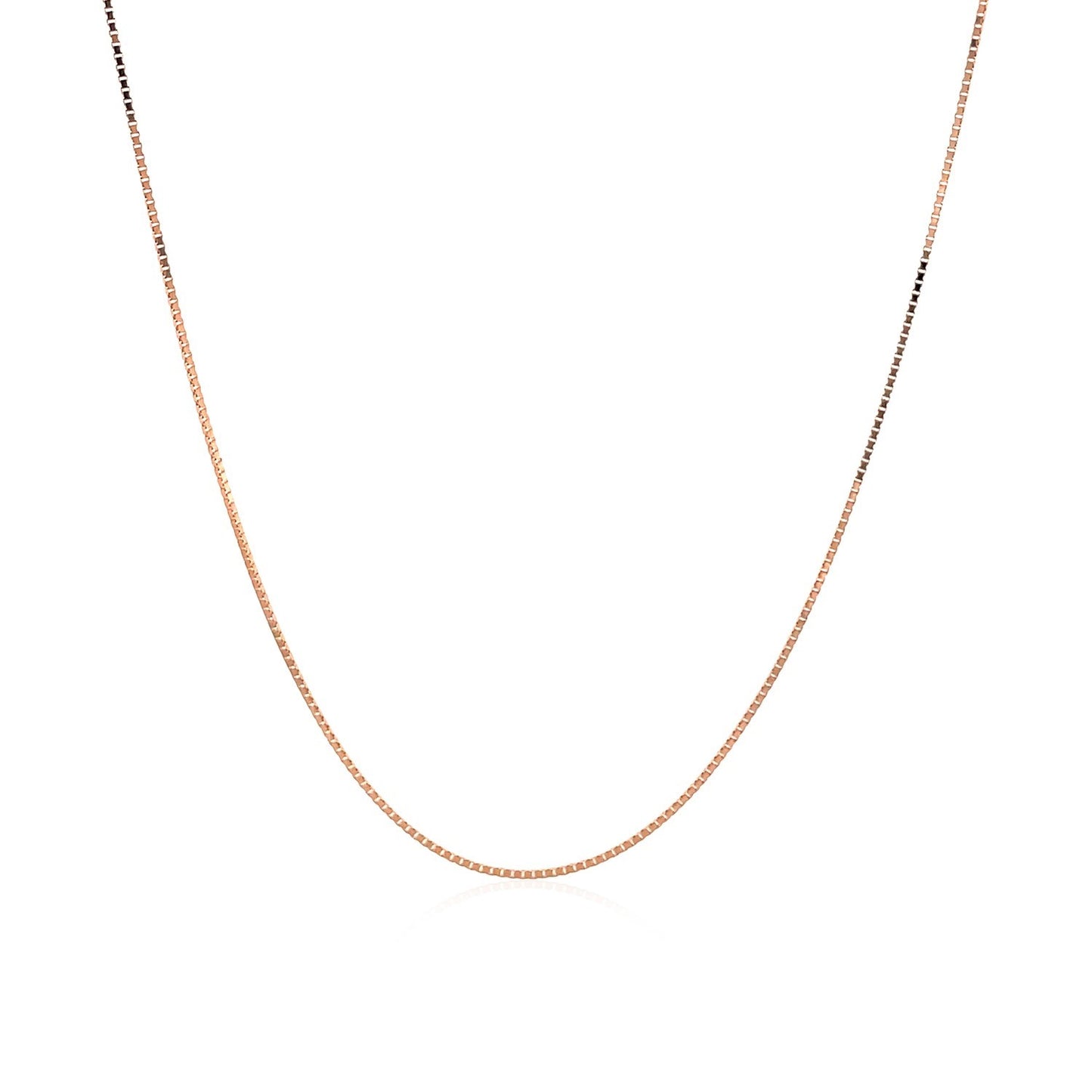 18k Rose Gold Classic Box Chain 0.6mm