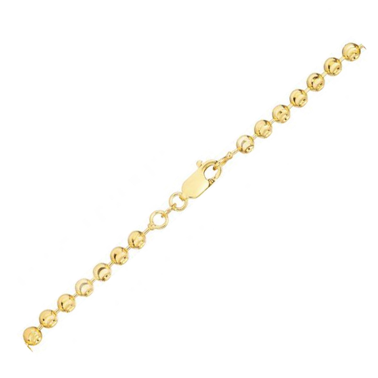 Moon Cut Bead Chain Bracelet in 14k Yellow Gold (3.0 mm)