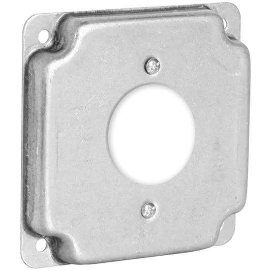 1-Gang, Single 1.6250 Diameter Receptacle, Unfinished Galvanized Steel 4 Inch Raised Cover -  Made in USA