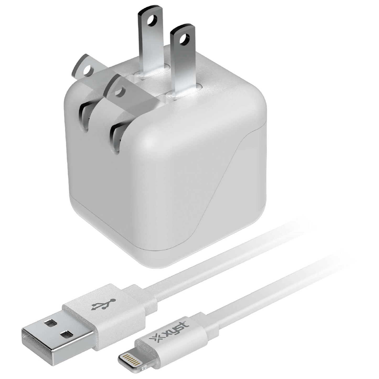 Xyst 2.4-Amp Dual USB Wall Charger With 4Ft Lightning Cable