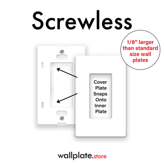 5 Gang White Screwless Rocker Switch Wall Plate