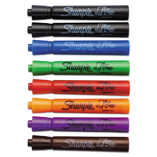 Sharpie Flip Chart Marker, Broad Bullet Tip, Assorted Colors, 8/Set