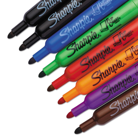 Sharpie Flip Chart Marker, Broad Bullet Tip, Assorted Colors, 8/Set