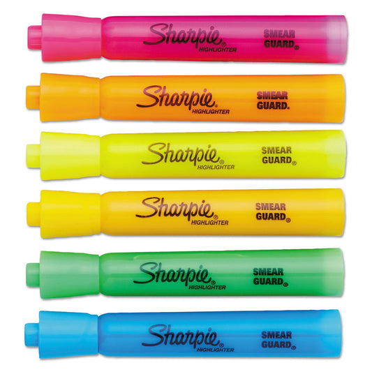 Sharpie Tank Style Highlighters with Open-Stock Box, Assorted Ink Colors, Chisel Tip, Assorted Barrel Colors, Dozen