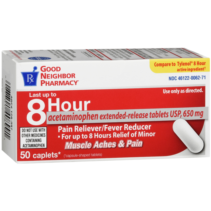 Good Neighbor Pharmacy 8 Hour Acetaminophen Extended-Release Tablets 650 mg – 100 Caplets