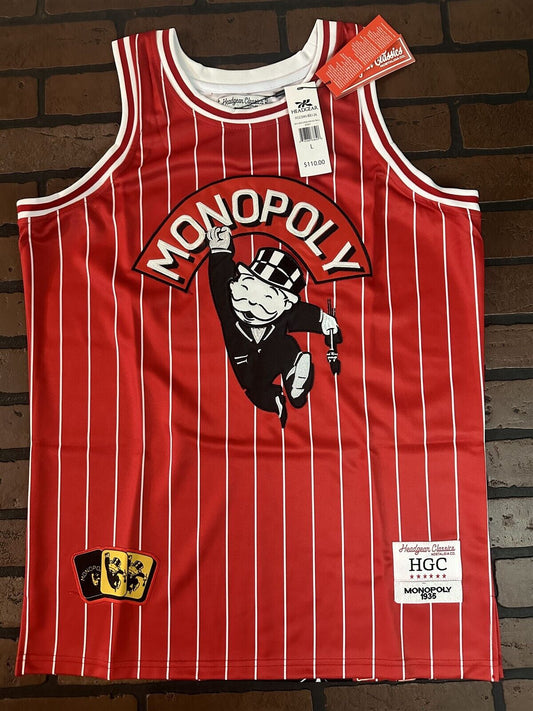 MONOPOLY Red Headgear Classics Basketball Jersey ~Never Worn~ L