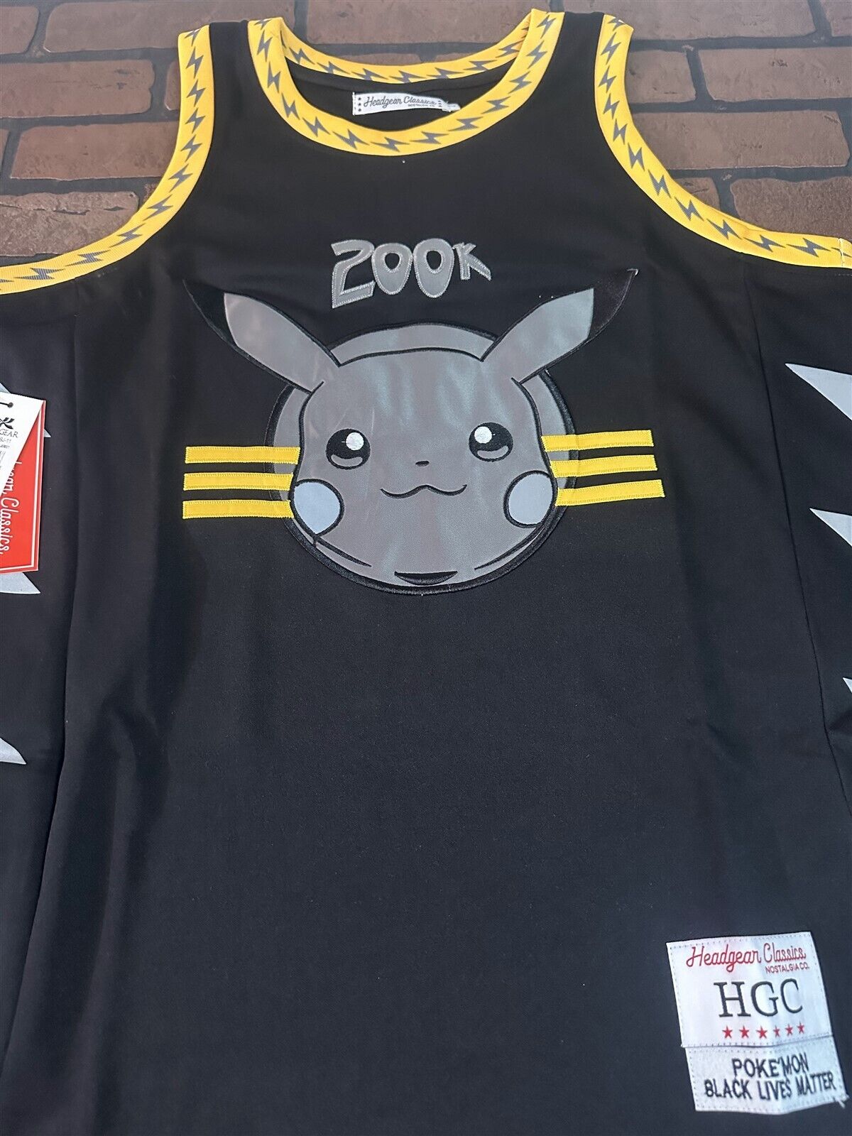 POKEMAN-PIKACHU Black Lives Matter Headgear Classics Basketball Jersey ~New~ L