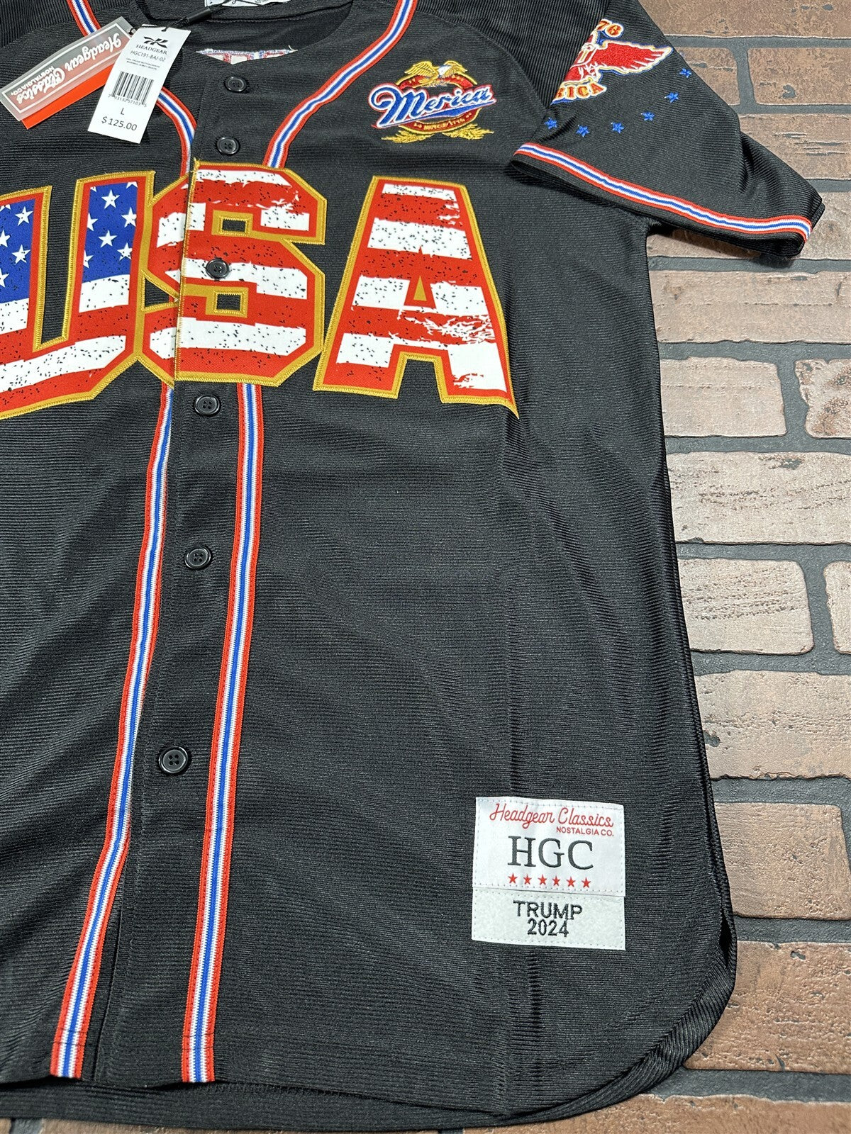 TRUMP USA #45 Headgear Classics Baseball Jersey ~Never Worn~ M L XL XXL