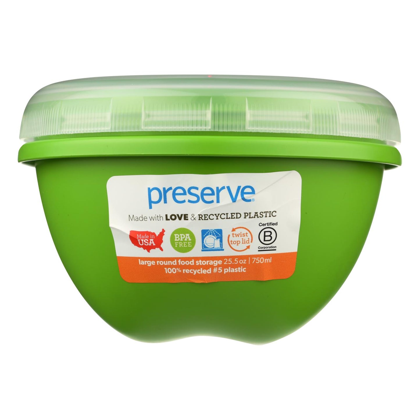 Preserve Large Food Storage Container - Green - Case Of 12 - 25.5 Oz