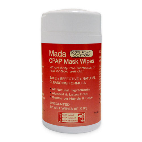 Mada Unscented CPAP Mask Wipes - Natural & Gentle Cleaning - Tub/62
