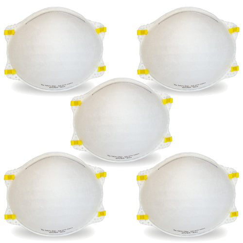 NIOSH N95 Respirator Mask, White, 5 ct