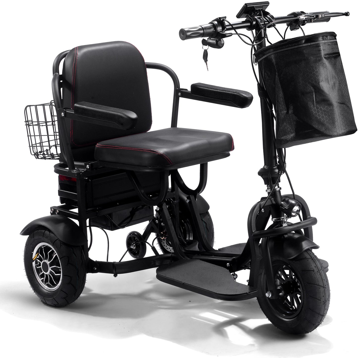 Mototec Folding Mobility Electric Trike 48v 1000w Dual Motor Lithium Black