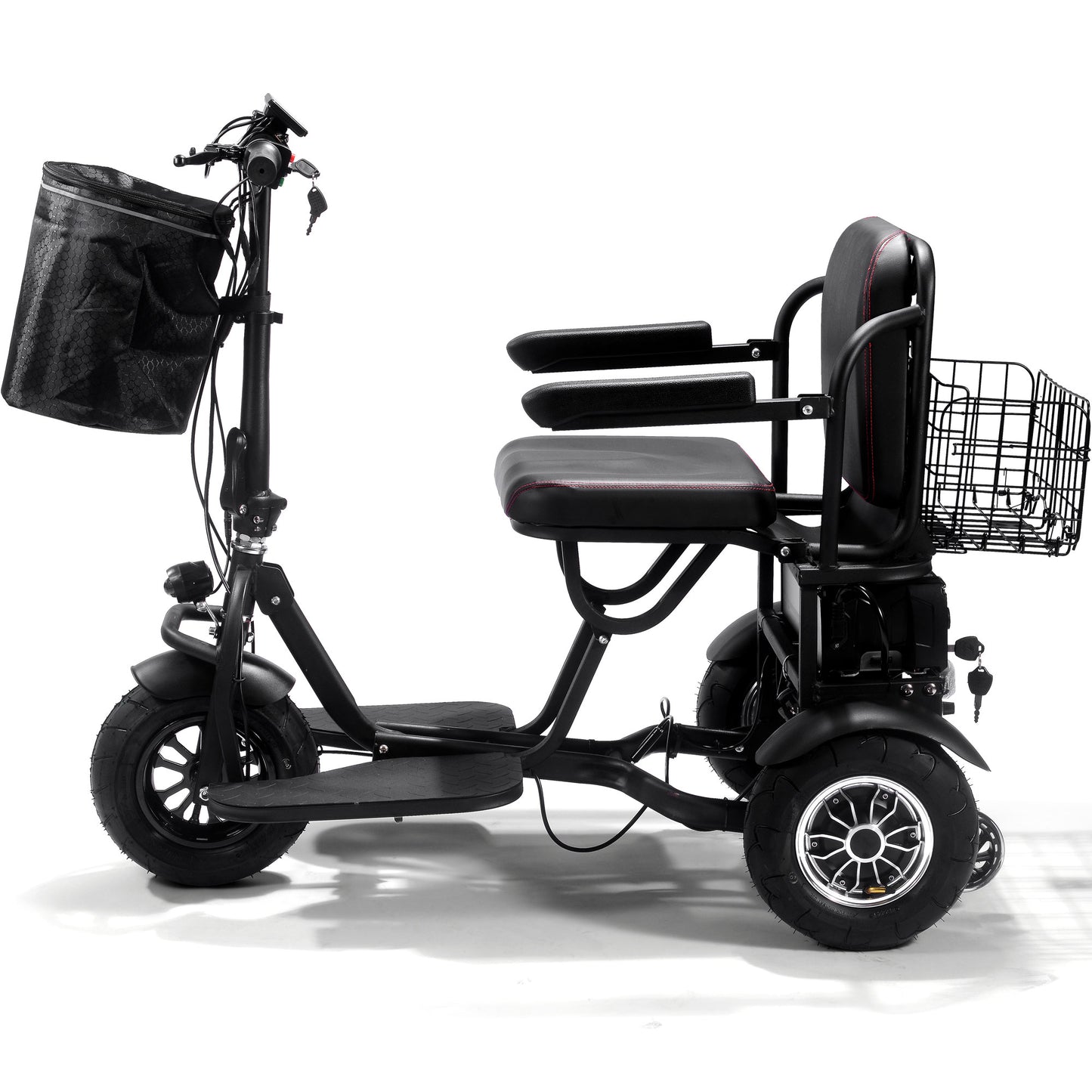 Mototec Folding Mobility Electric Trike 48v 1000w Dual Motor Lithium Black