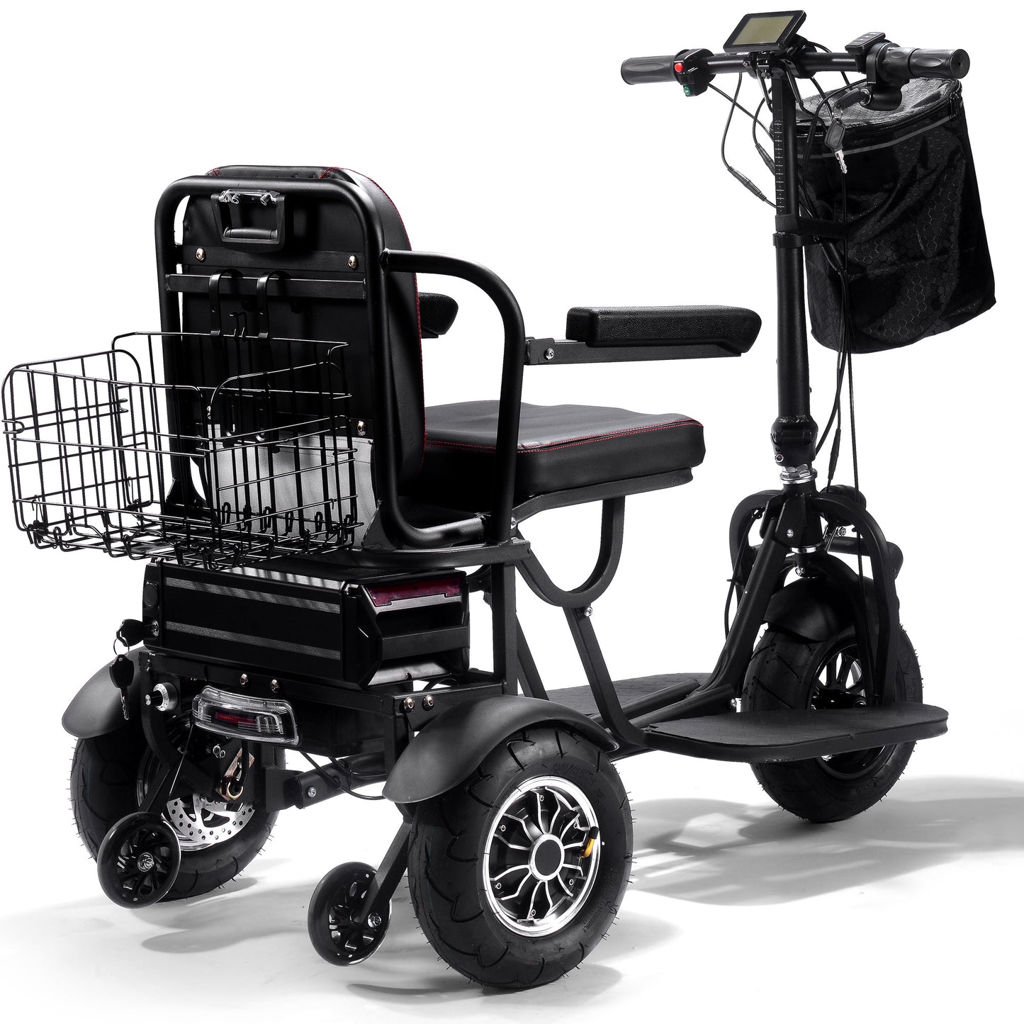 Mototec Folding Mobility Electric Trike 48v 1000w Dual Motor Lithium Black