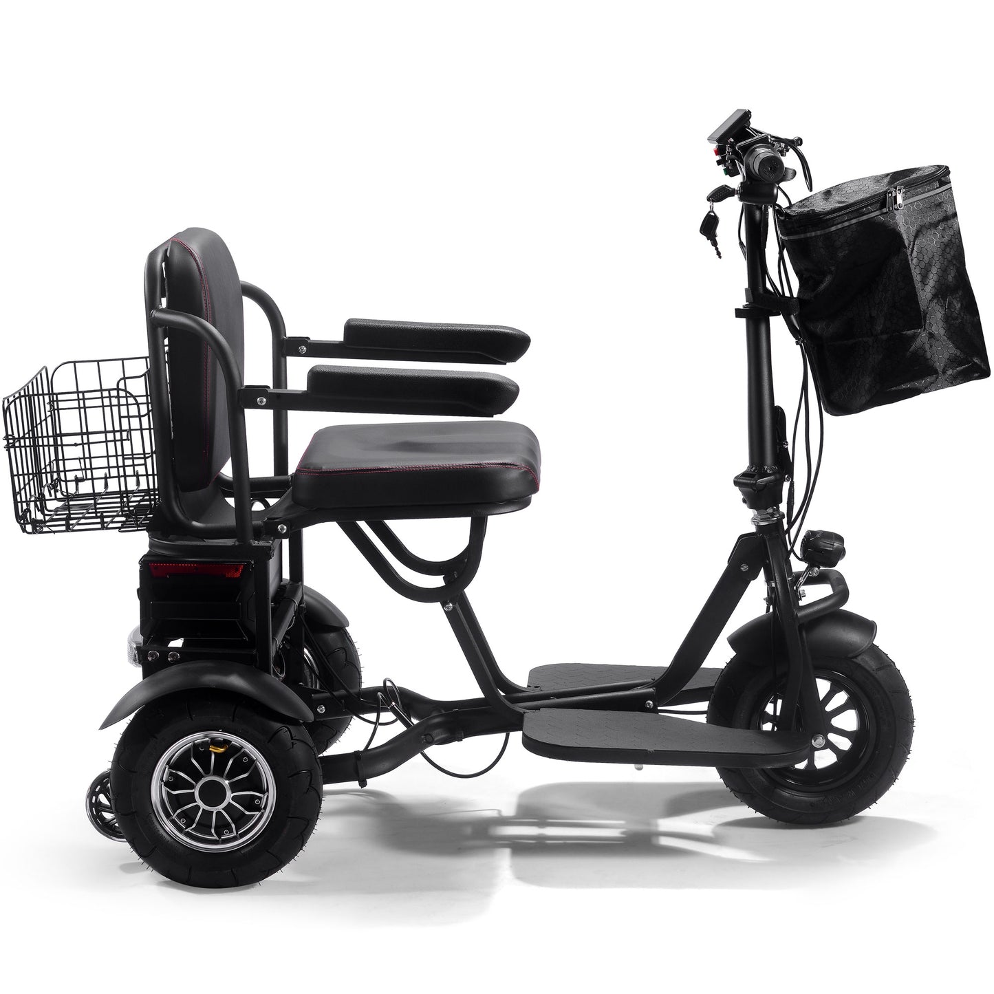 Mototec Folding Mobility Electric Trike 48v 1000w Dual Motor Lithium Black