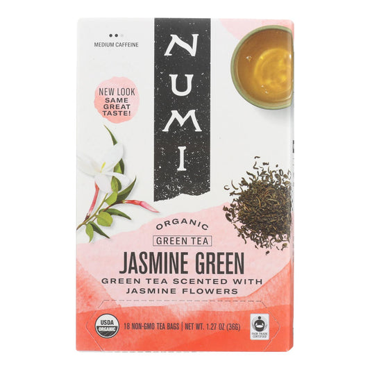 Numi Organic Tea Jasmine Green - 18 Tea Bags - Case Of 6