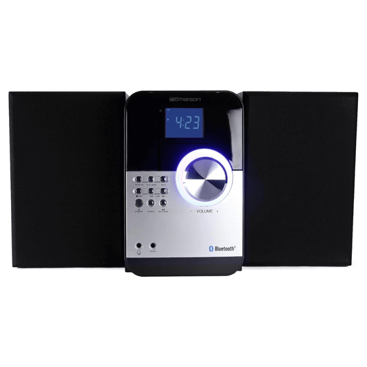 Emerson CD & MP3 Bluetooth FM Radio Microsystem w Aux Jack and Streaming Options