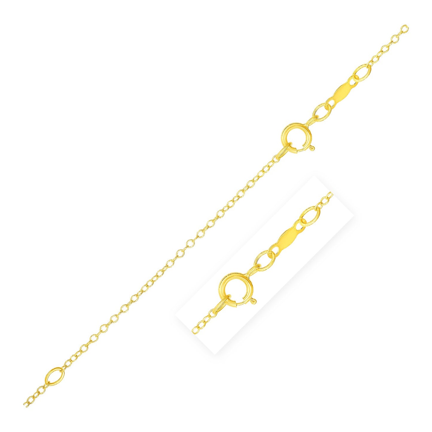 Extendable Cable Chain in 14k Yellow Gold (1.2mm)