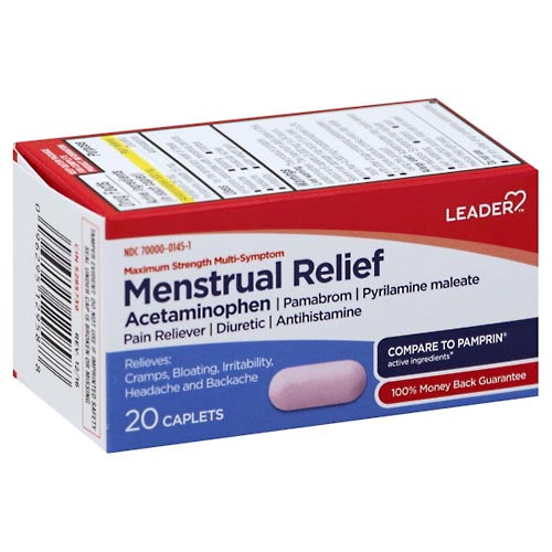 Leader™ Menstrual Relief – Maximum Strength Multi-Symptom (20 Caplets)