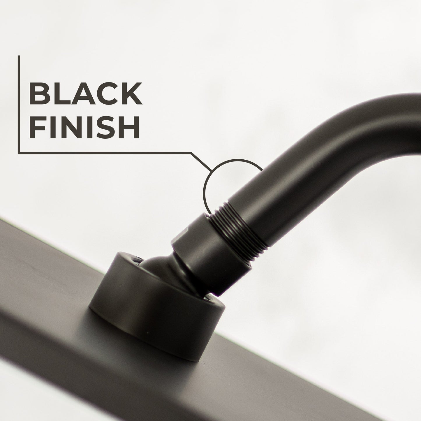 10.5 in. S-Shaped Stainless Steel Shower Head Extension Arm (Black Finish)