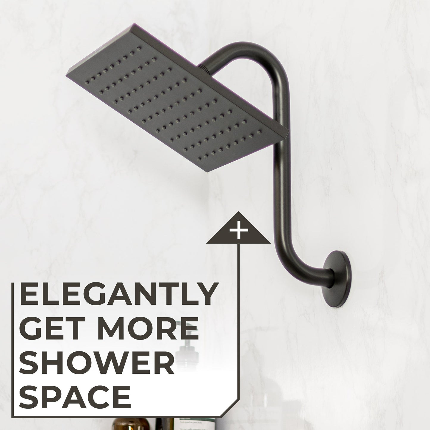 10.5 in. S-Shaped Stainless Steel Shower Head Extension Arm (Black Finish)