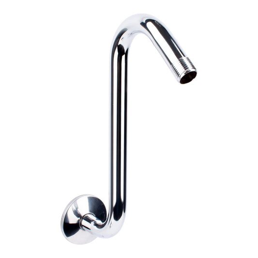 10.5 in. S-Shaped Stainless Steel Shower Head Extension Arm (Chrome Finish)