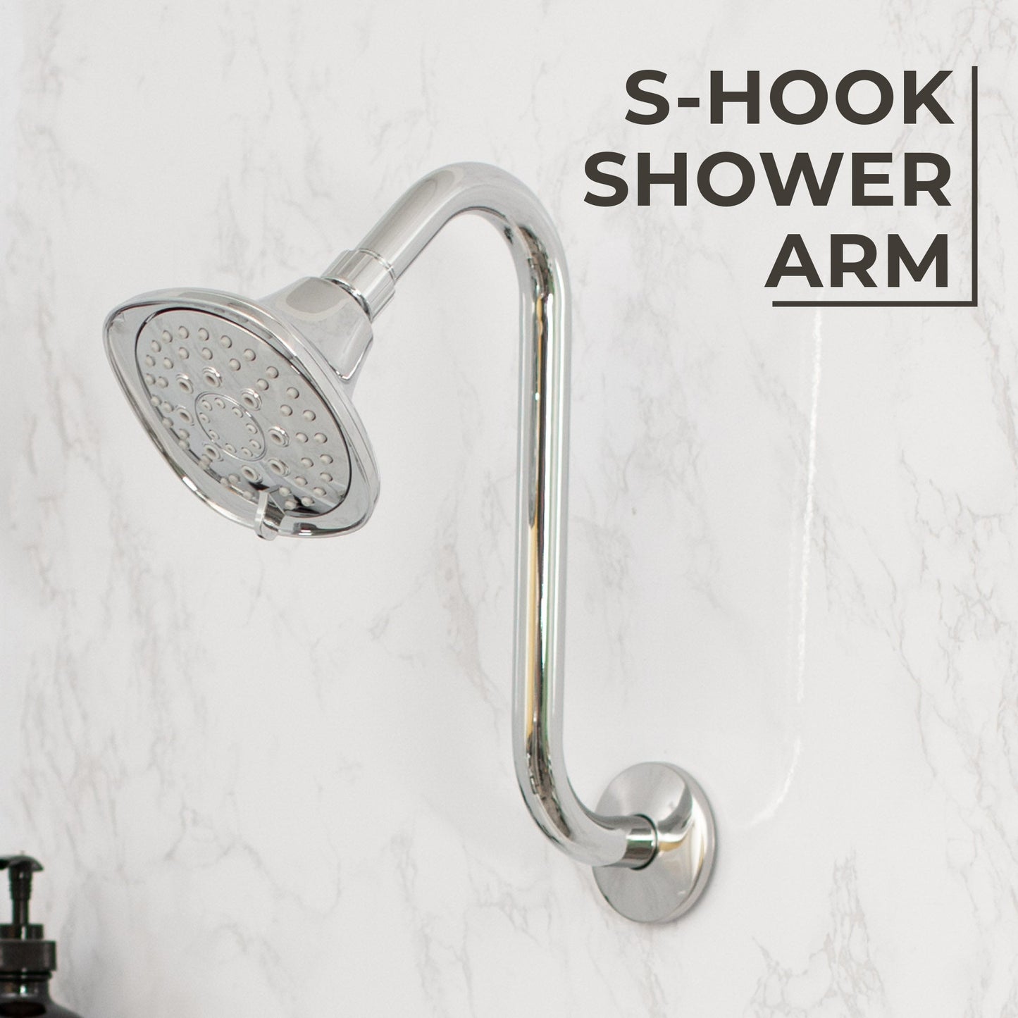 10.5 in. S-Shaped Stainless Steel Shower Head Extension Arm (Chrome Finish)
