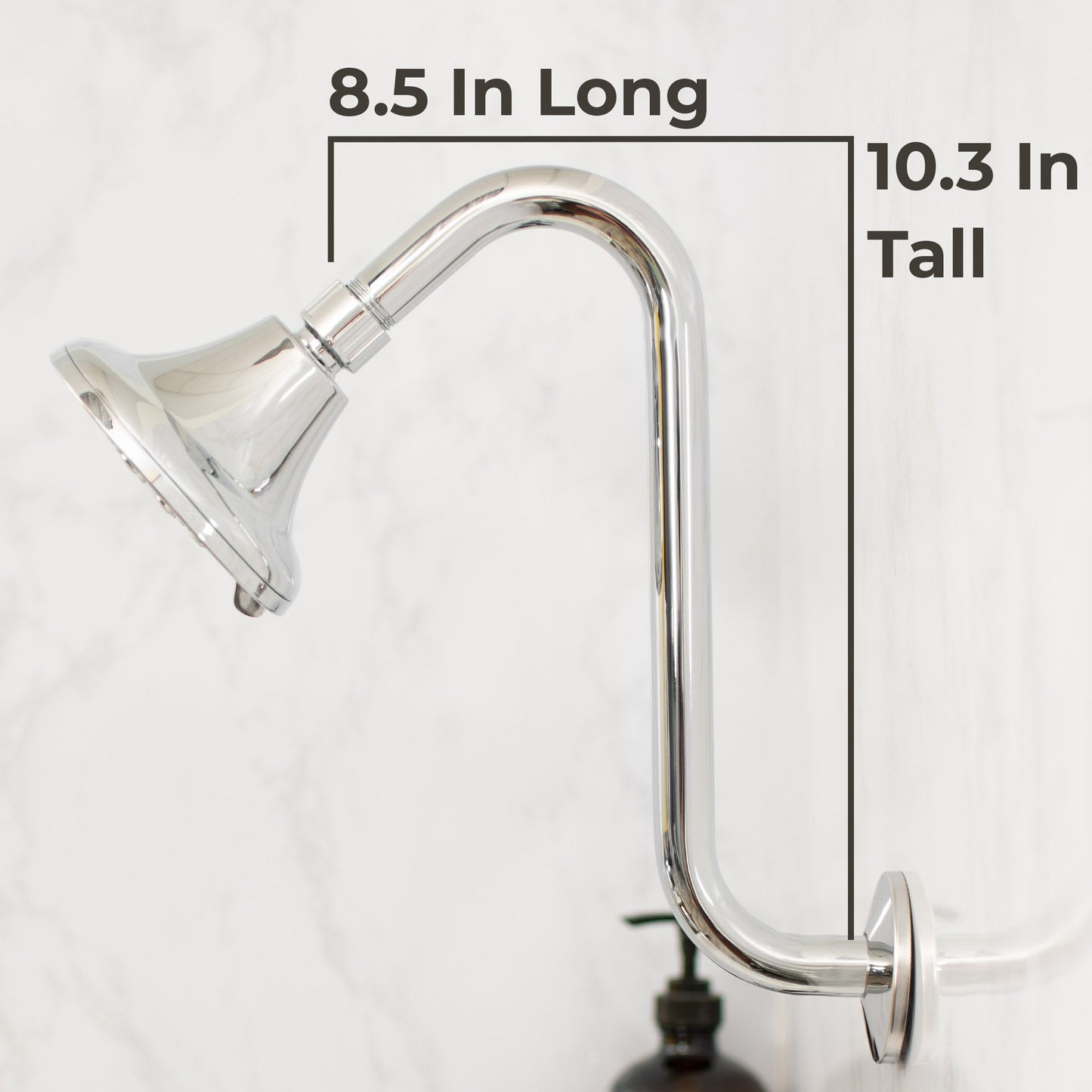 10.5 in. S-Shaped Stainless Steel Shower Head Extension Arm (Chrome Finish)