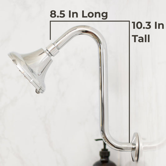 10.5 in. S-Shaped Stainless Steel Shower Head Extension Arm (Chrome Finish)