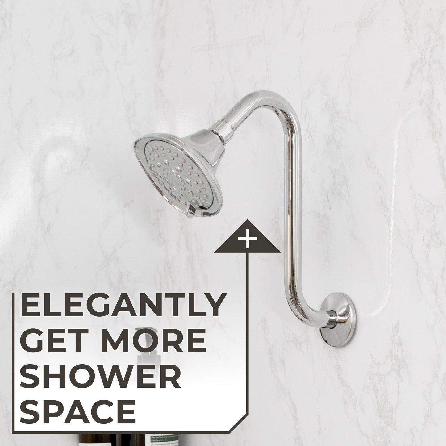 10.5 in. S-Shaped Stainless Steel Shower Head Extension Arm (Chrome Finish)