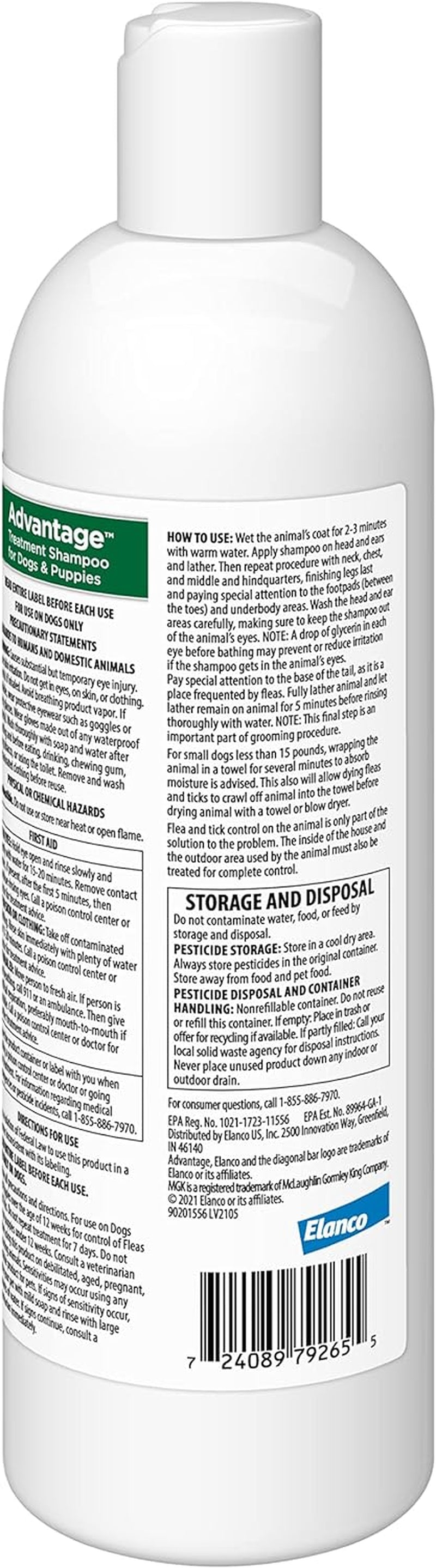 12 Oz Flea & Tick Shampoo for Puppies & Adult Dogs .