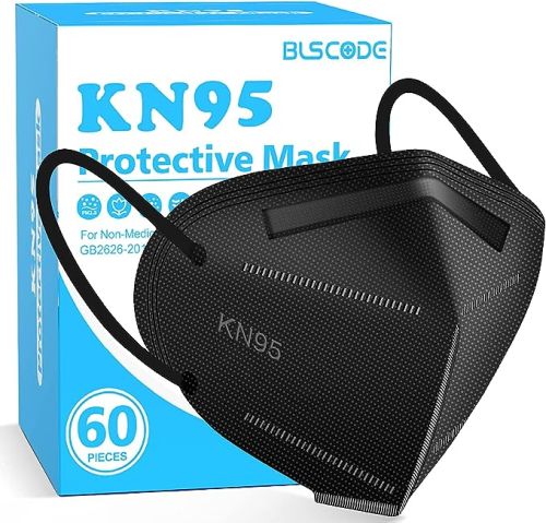 KN95 5-Layer Disposable Face Mask, Black, 60 ct